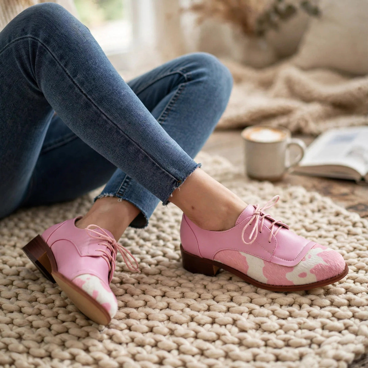 Piper Cow Print Oxfords