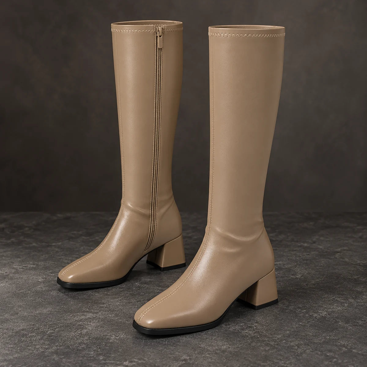 Delphine Boots Beige front