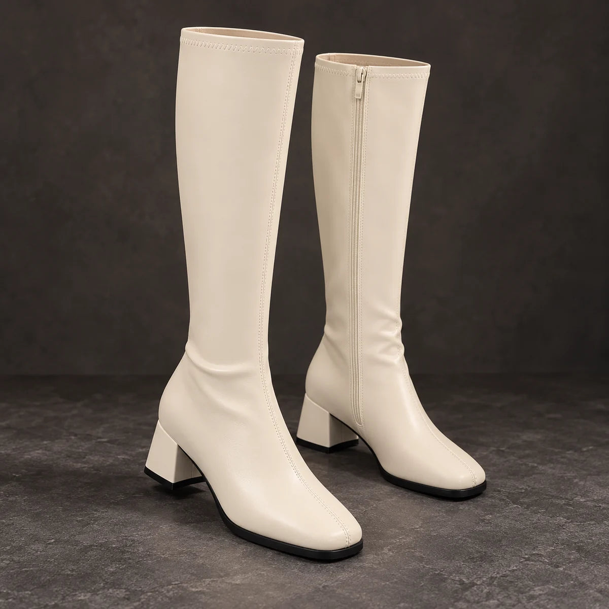 Delphine Boots White front