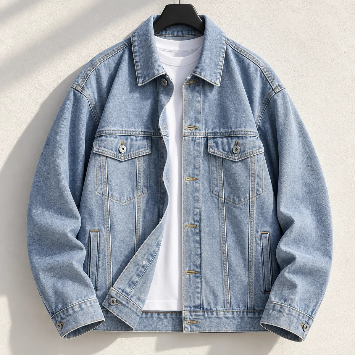 Denim Jacket | Bastien Blue hanger architectural front