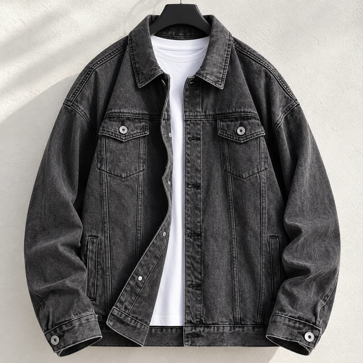 Denim Jacket | Bastien Gray hanger architectural front