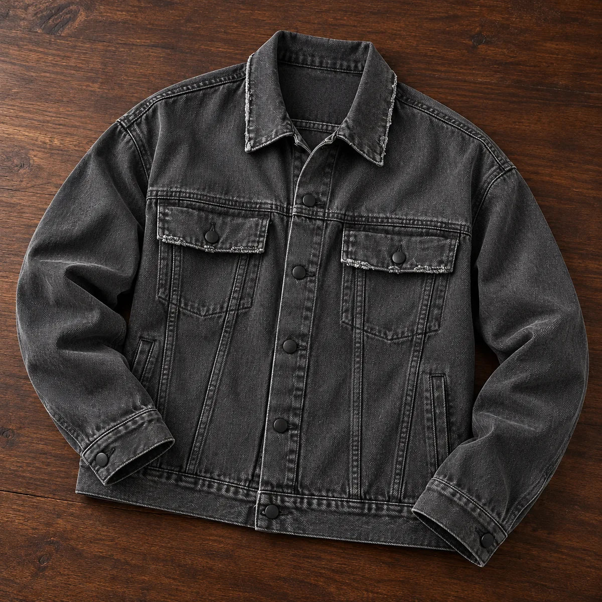 Denim Jacket | Malachy Gray overhead flatlay