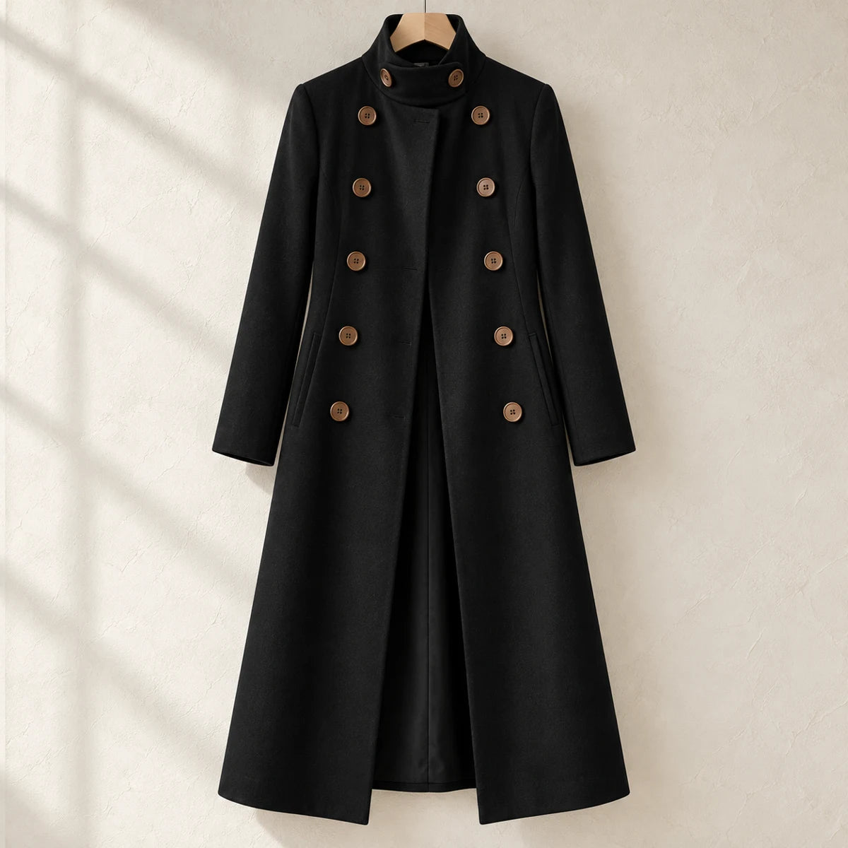 Dobby Coat | Rosalyn Black front