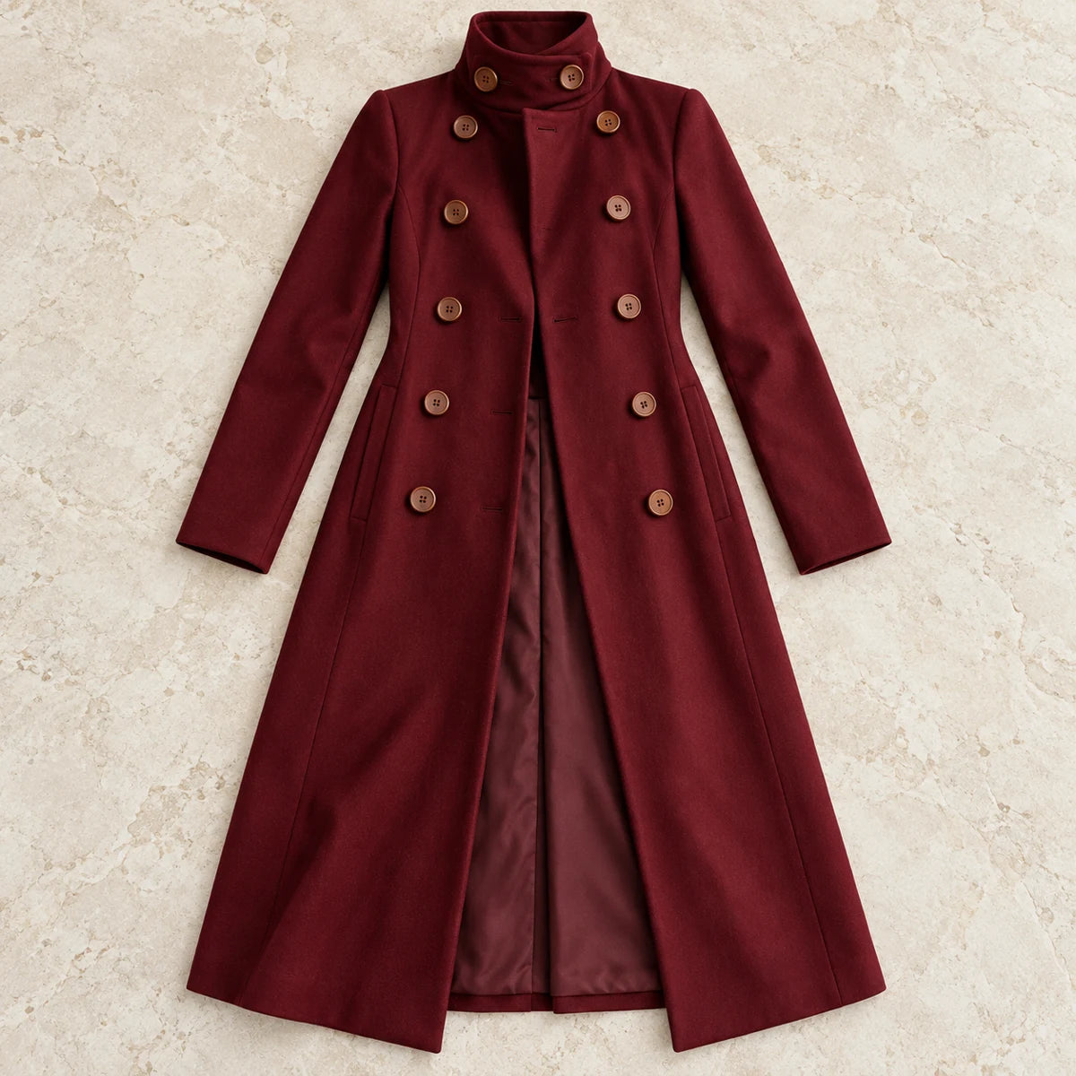 Dobby Coat | Rosalyn Red flatlay