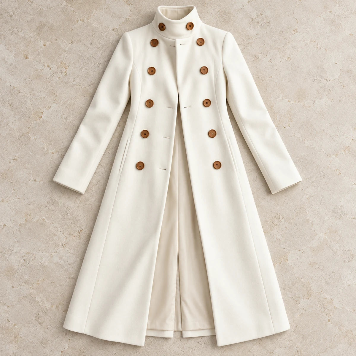 Dobby Coat | Rosalyn White flatlay