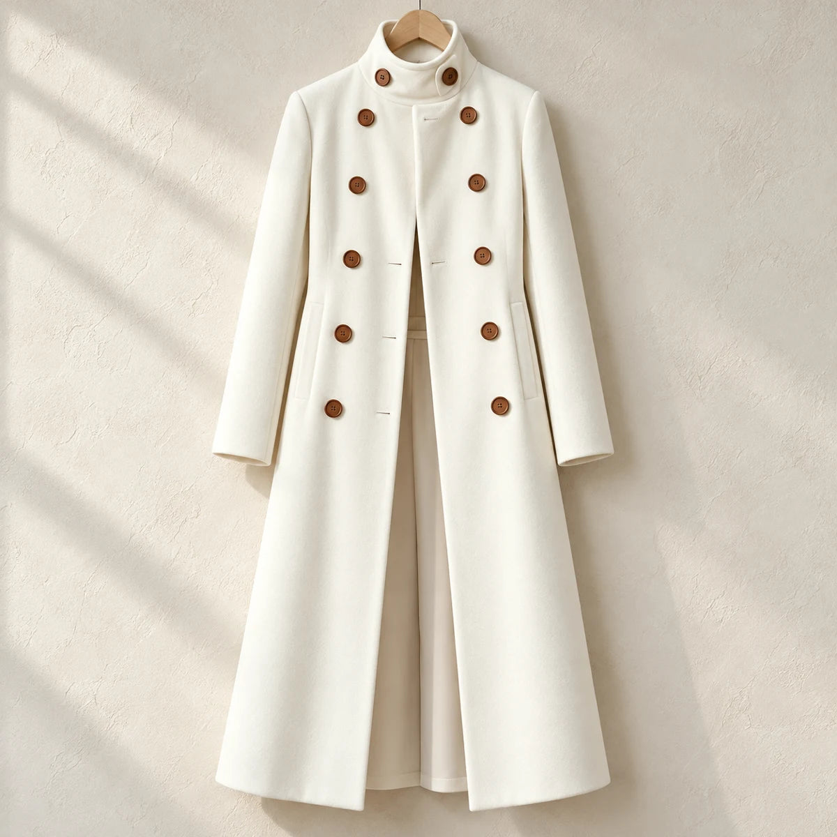 Dobby Coat | Rosalyn White front