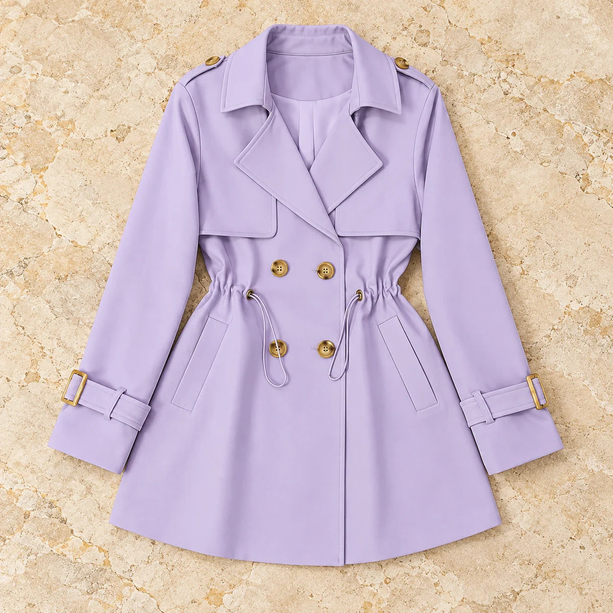Broadcloth Trench Coat | Willa Purple flatlay