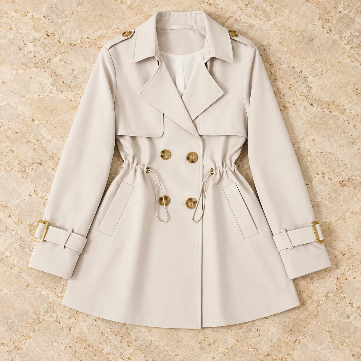 Broadcloth Trench Coat | Willa White flatlay