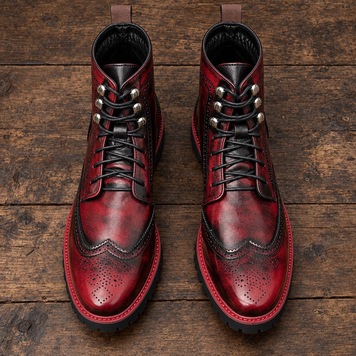 Faux Leather Boots | Edmund Red secondary