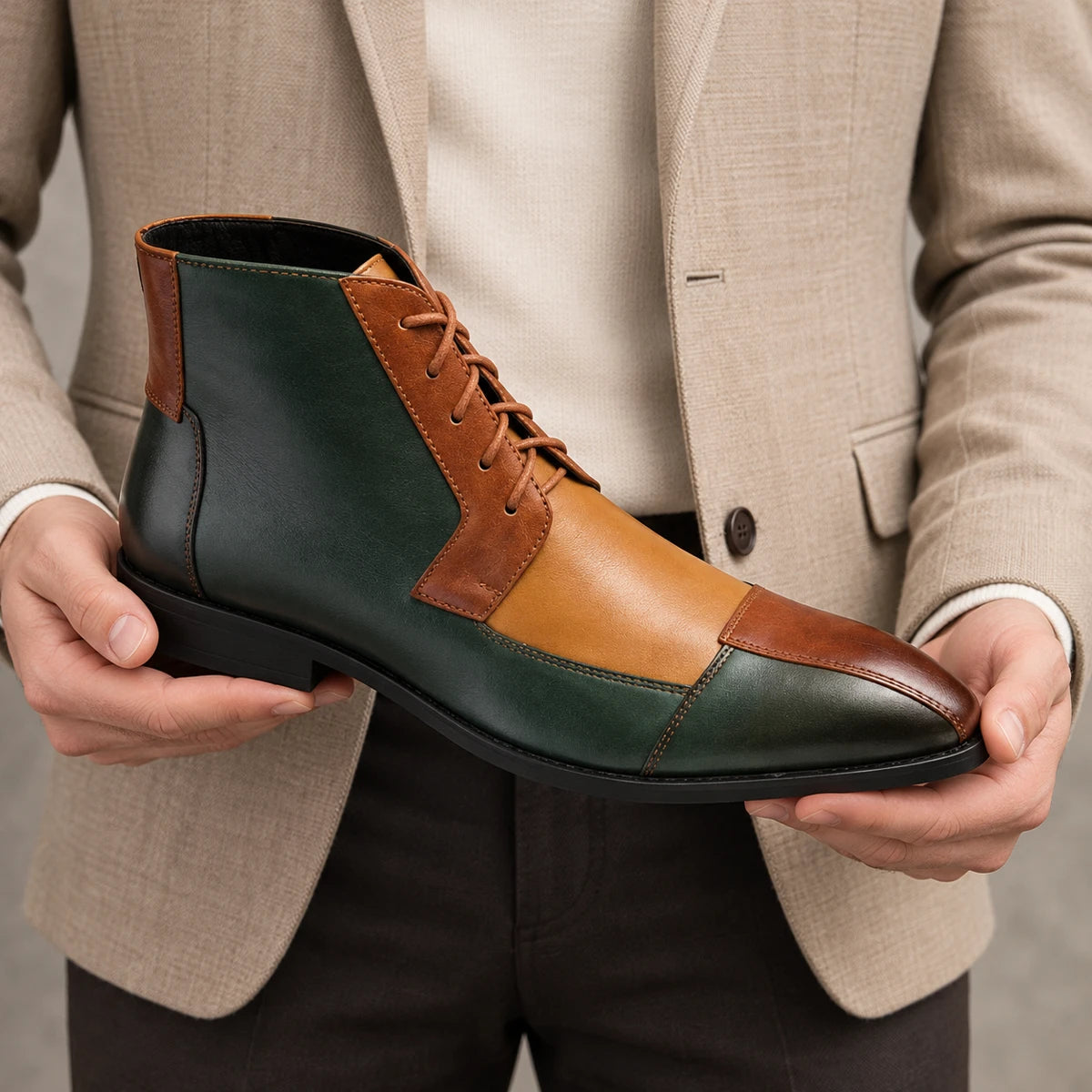 Faux Leather Boots | Edwin Green handheld
