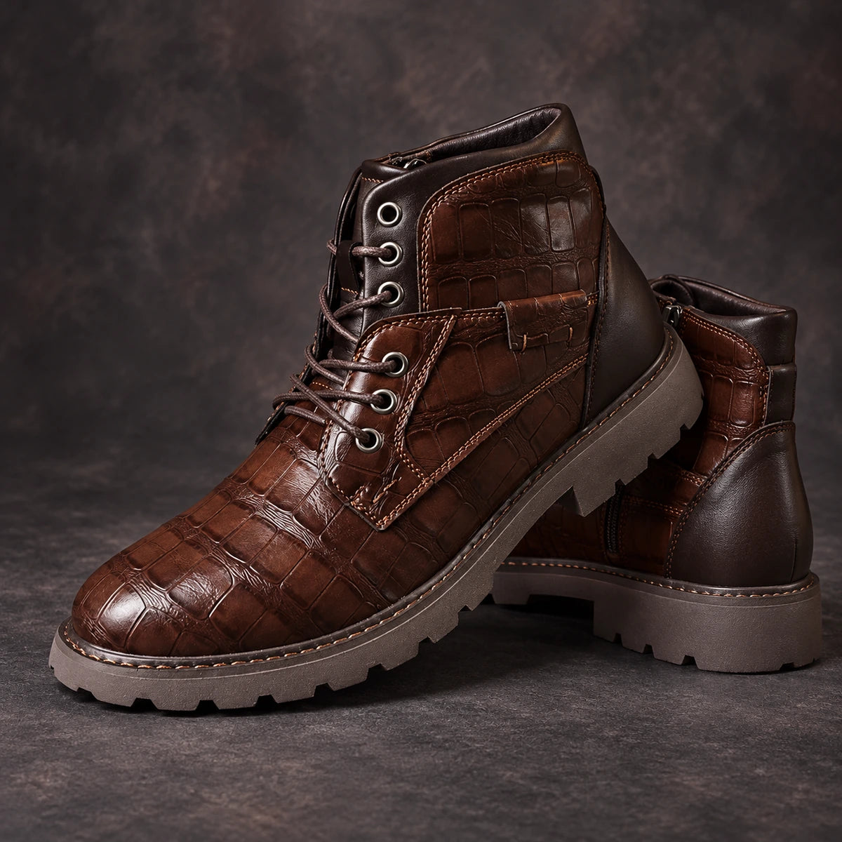 Leather Boots | Arne Brown stacked pair