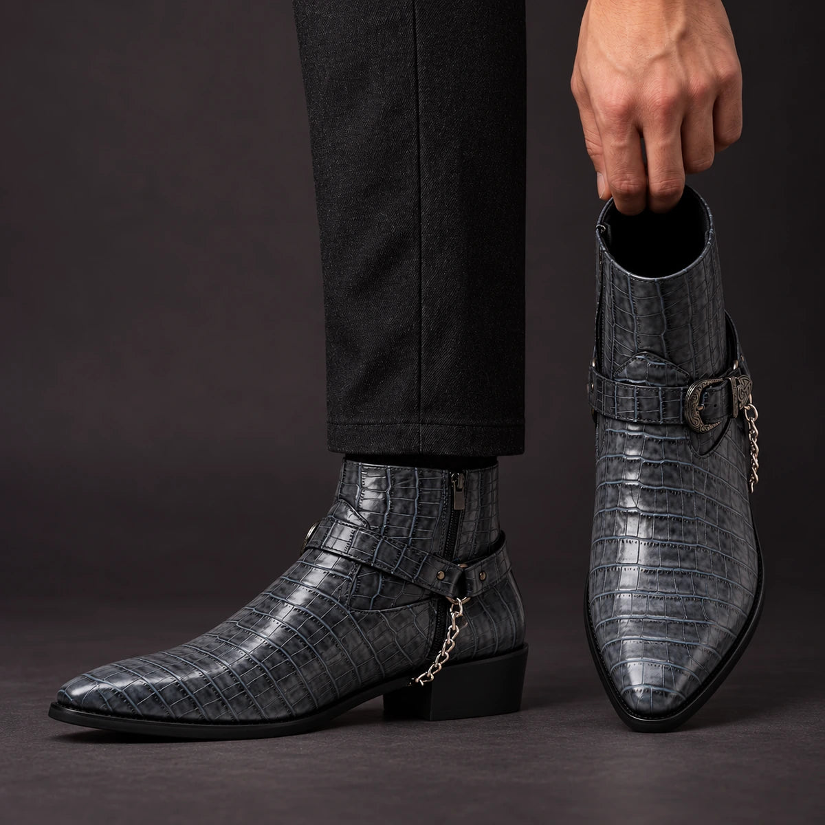 Leather Boots | Yannick Gray model handheld