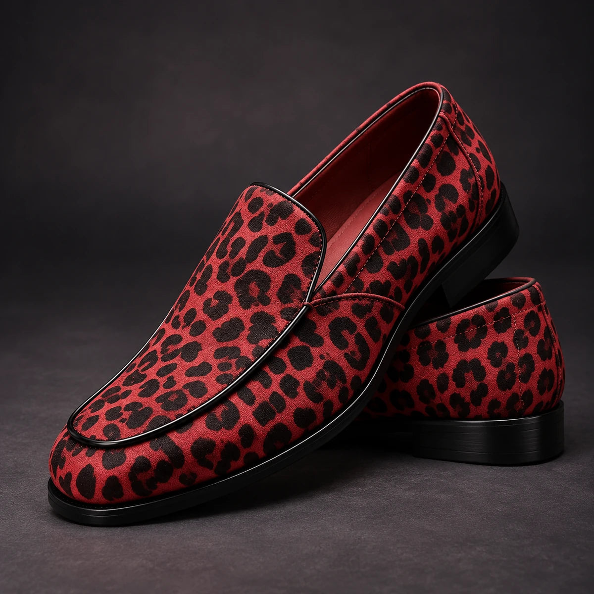 Leather Loafers | Ingvar Red stacked pair