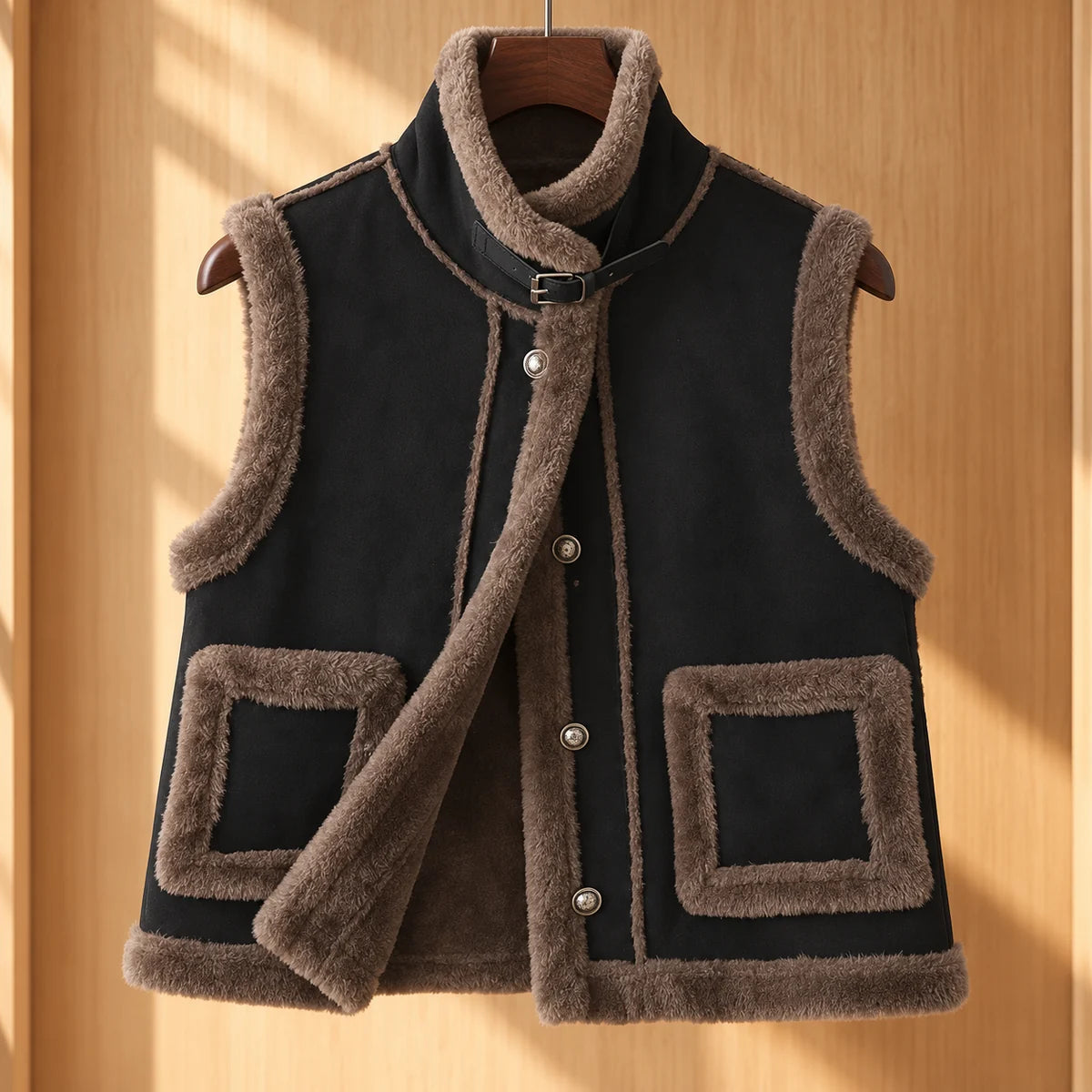 Fleece Vest | Amelie Black front