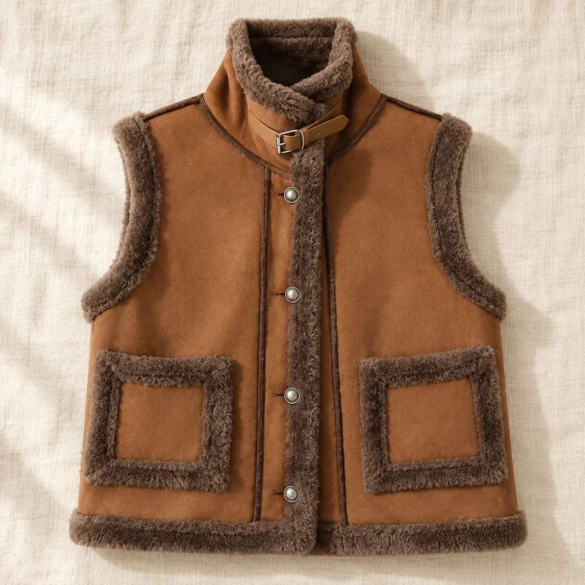Fleece Vest | Amelie Tan flatlay