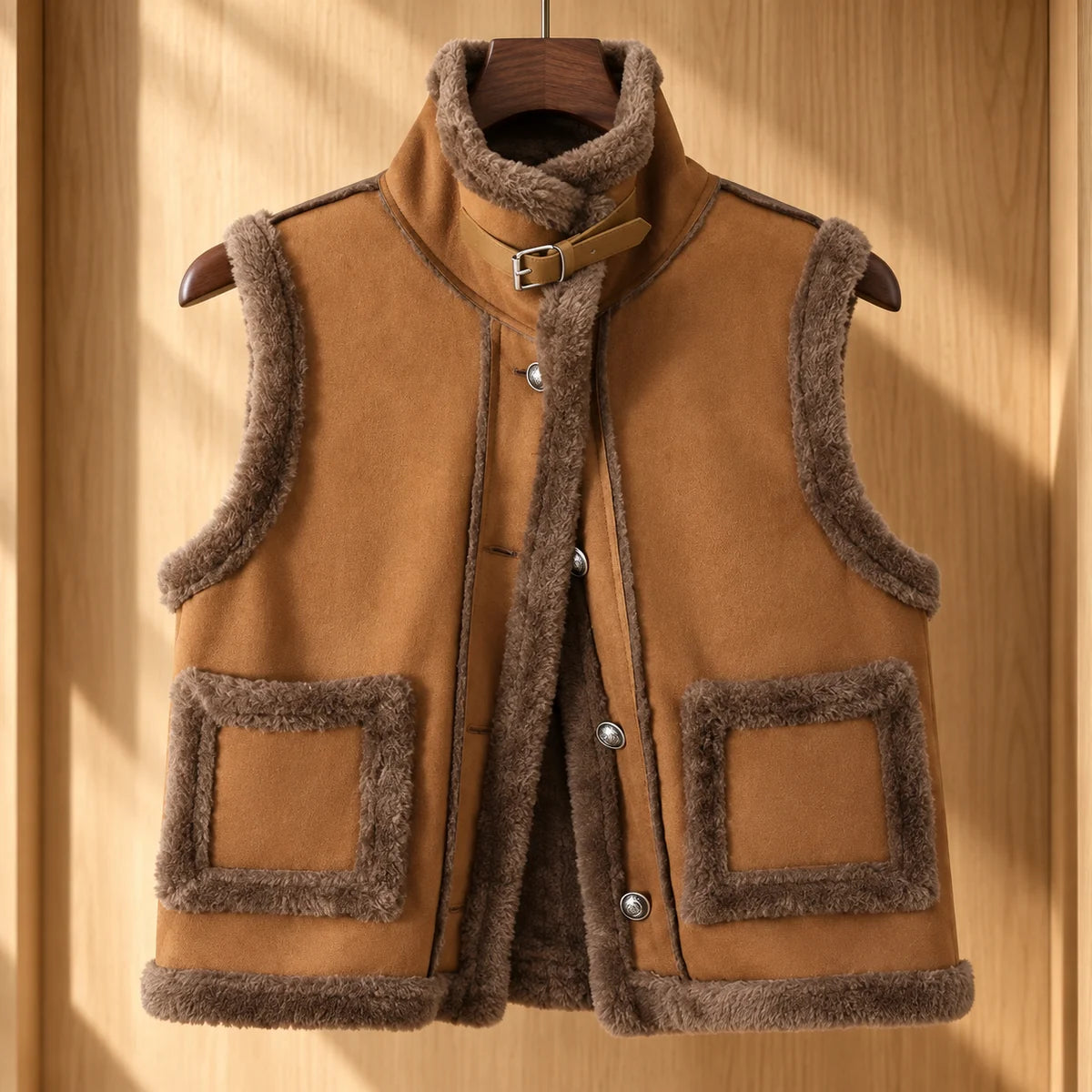 Fleece Vest | Amelie Tan front