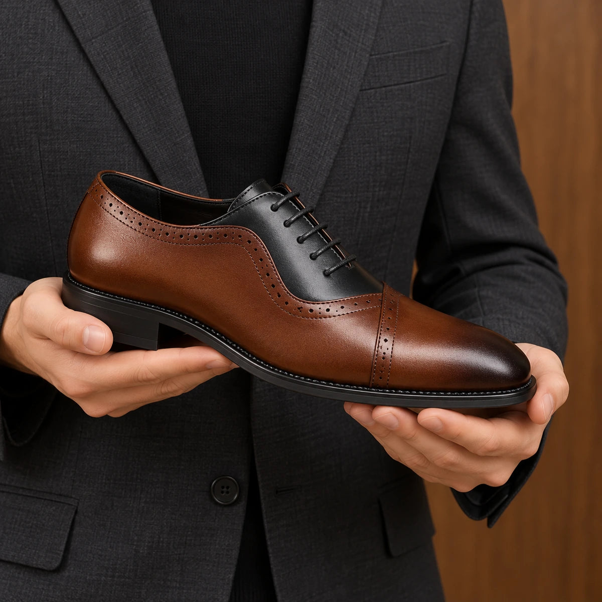 Garrett Dress Shoes Brown handheld