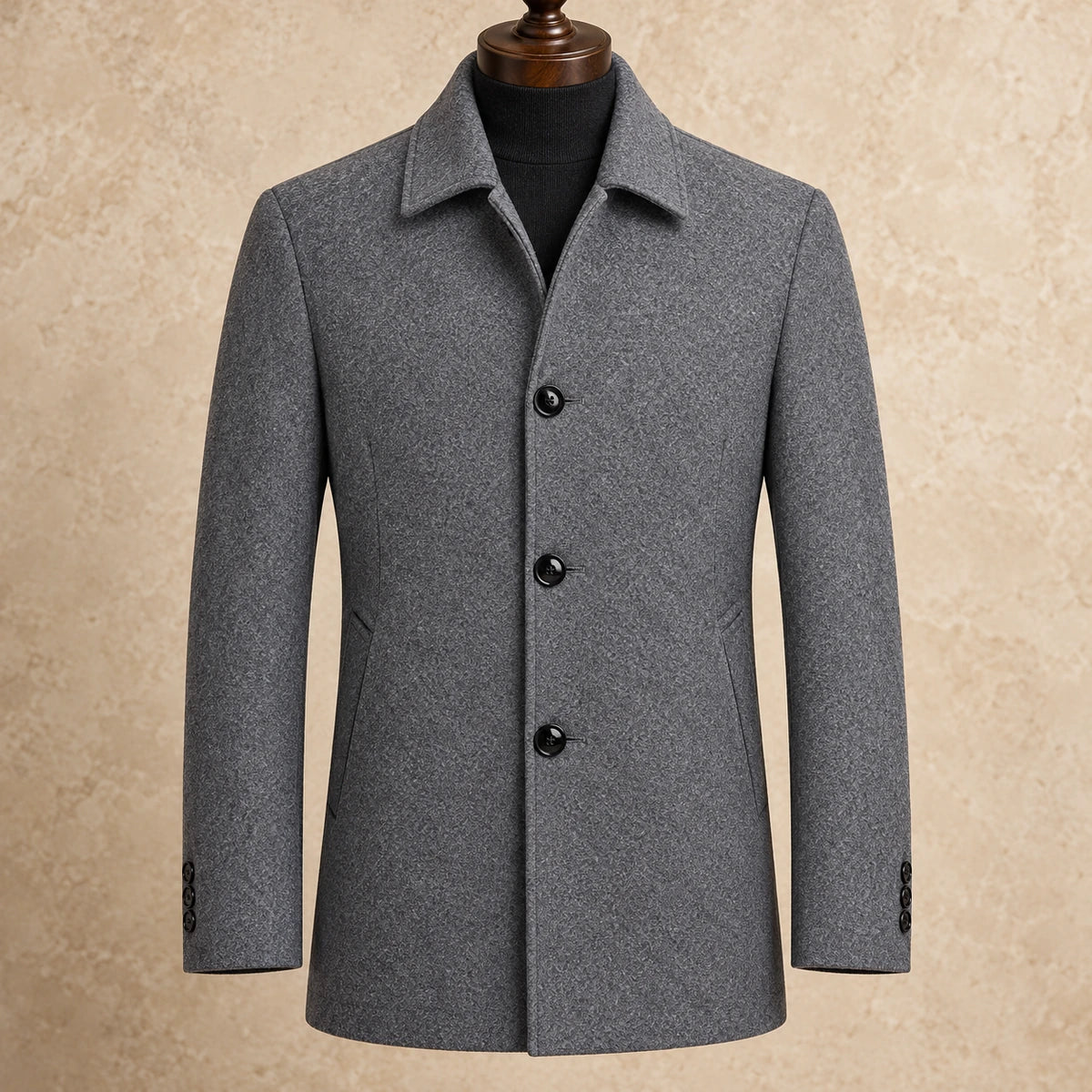 Gaspard Coat Gray torsoform limestone front