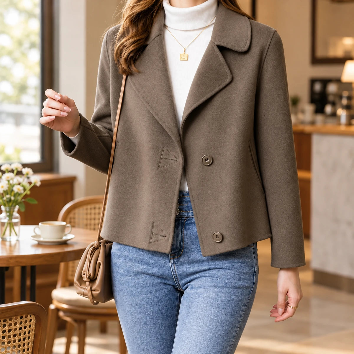 Genevieve Jacket Gray model