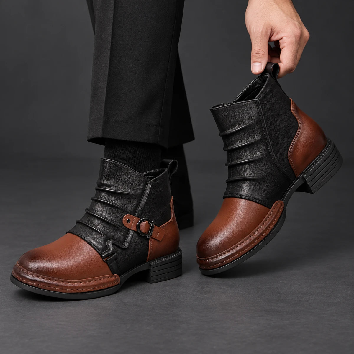 Genuine Leather Boots | Eamon Brown model handheld