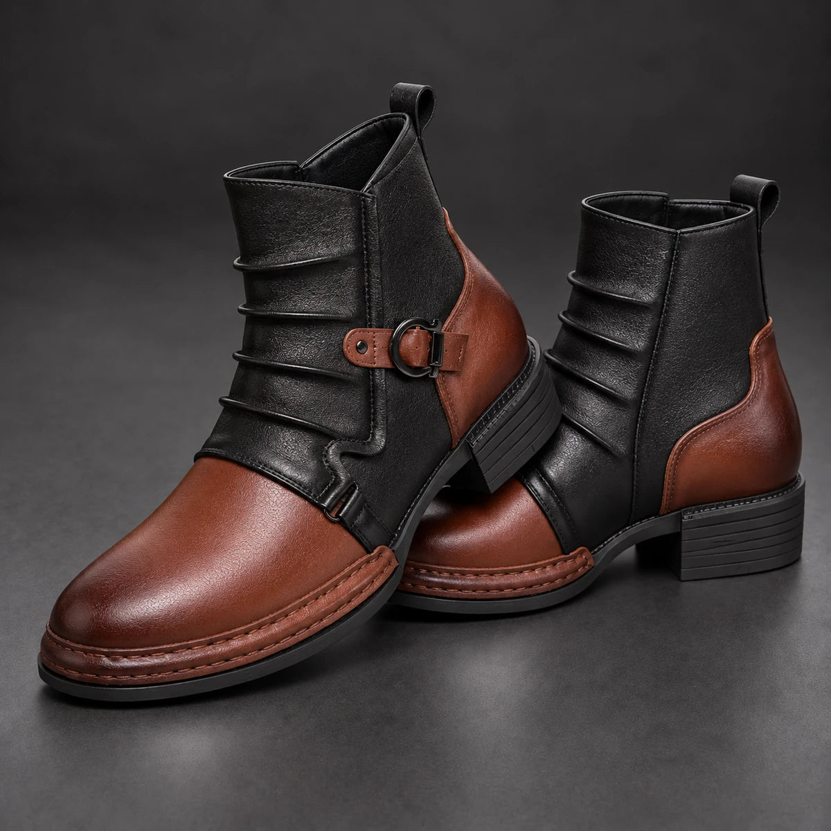 Genuine Leather Boots | Eamon Brown stacked pair
