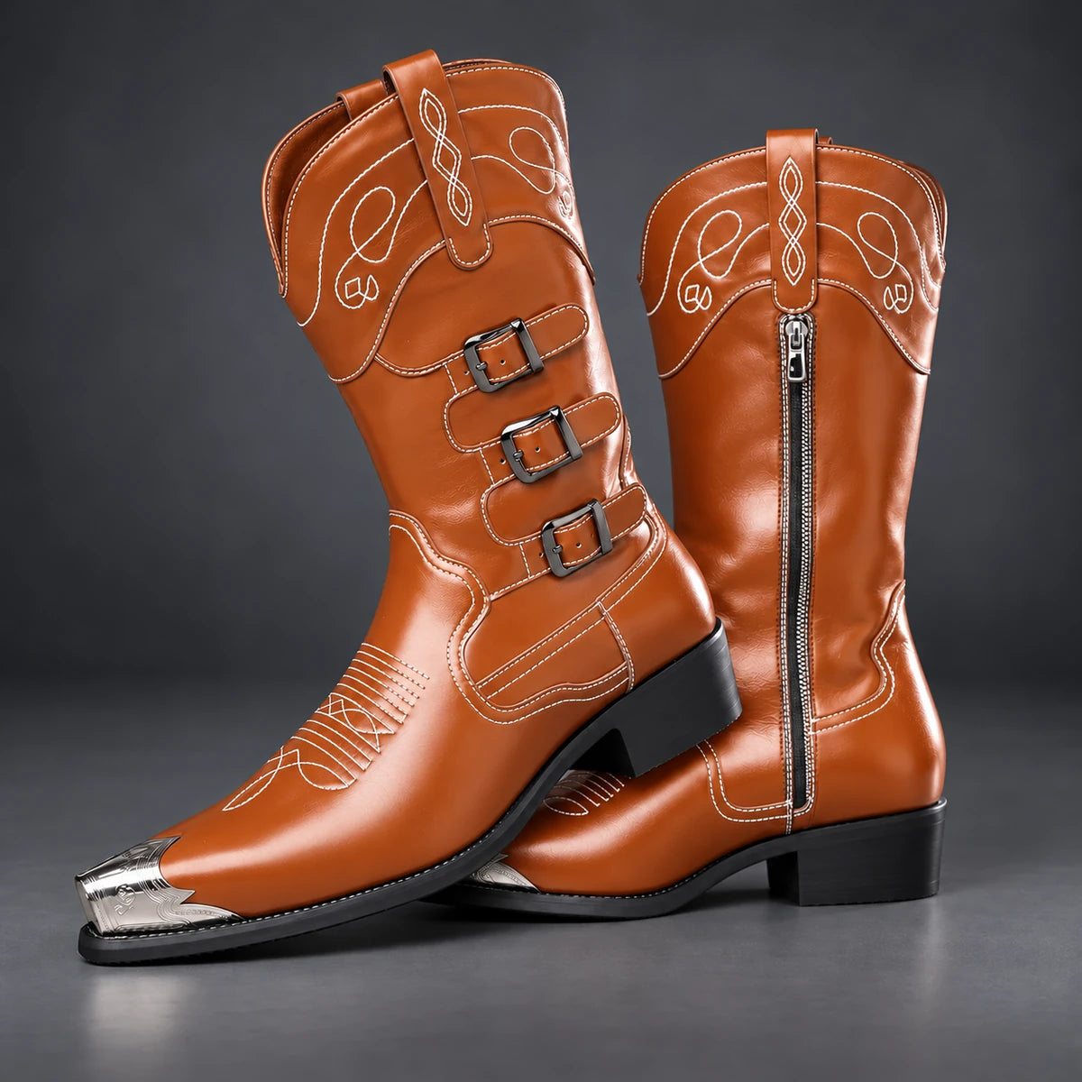 Genuine Leather Boots | Gareth Brown stacked pair