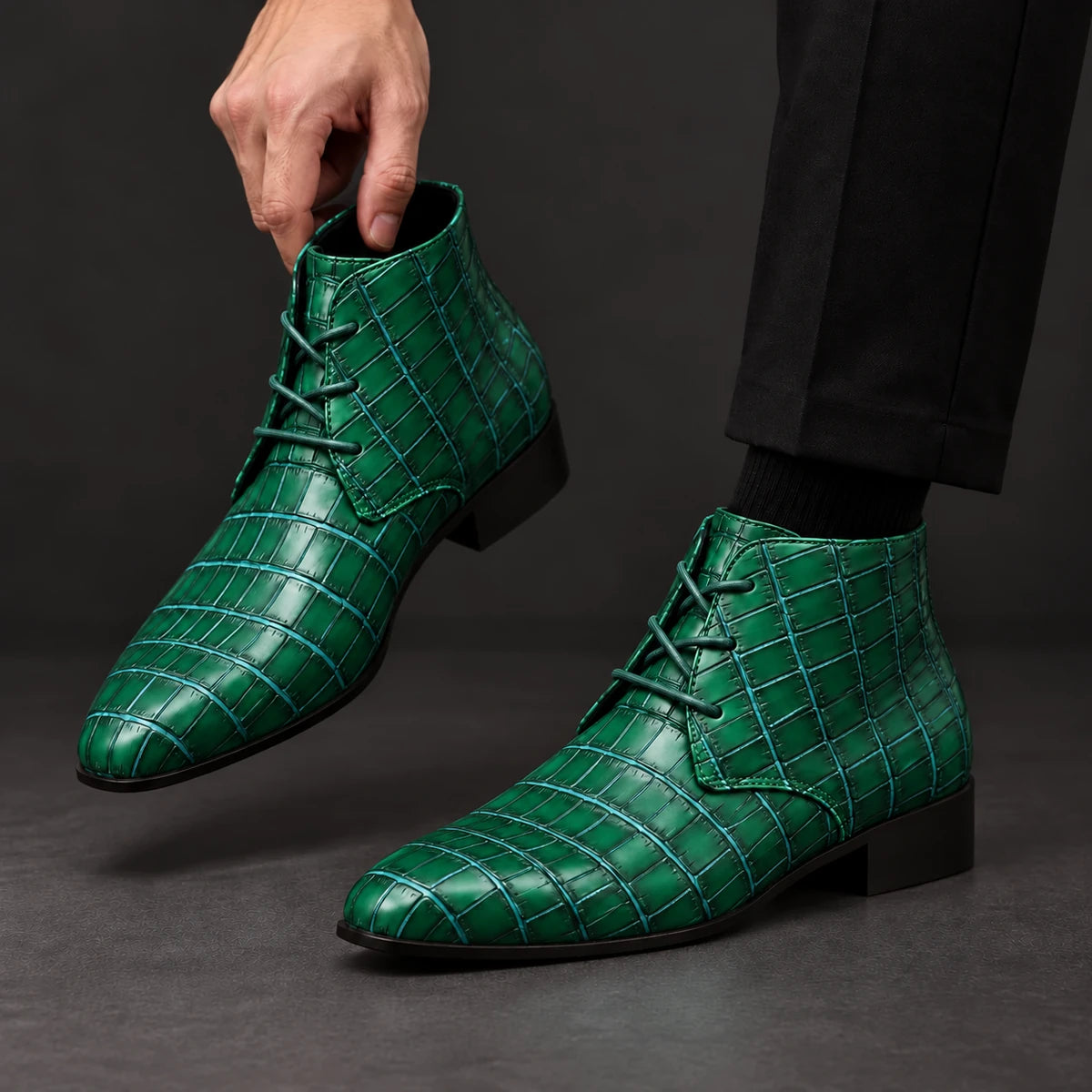 Genuine Leather Boots | Kieran Green model handheld