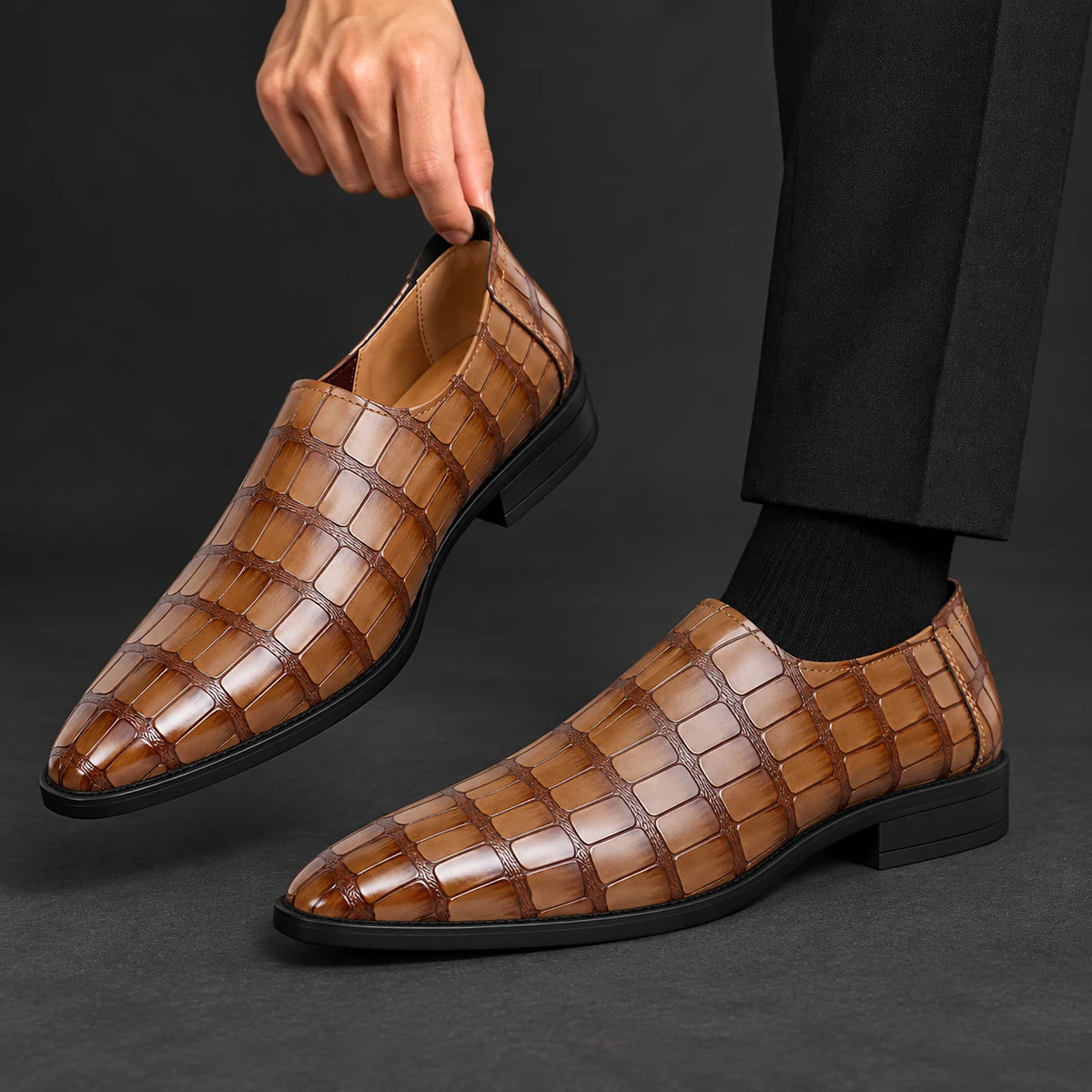 Genuine Leather Loafers | Ansel Brown model