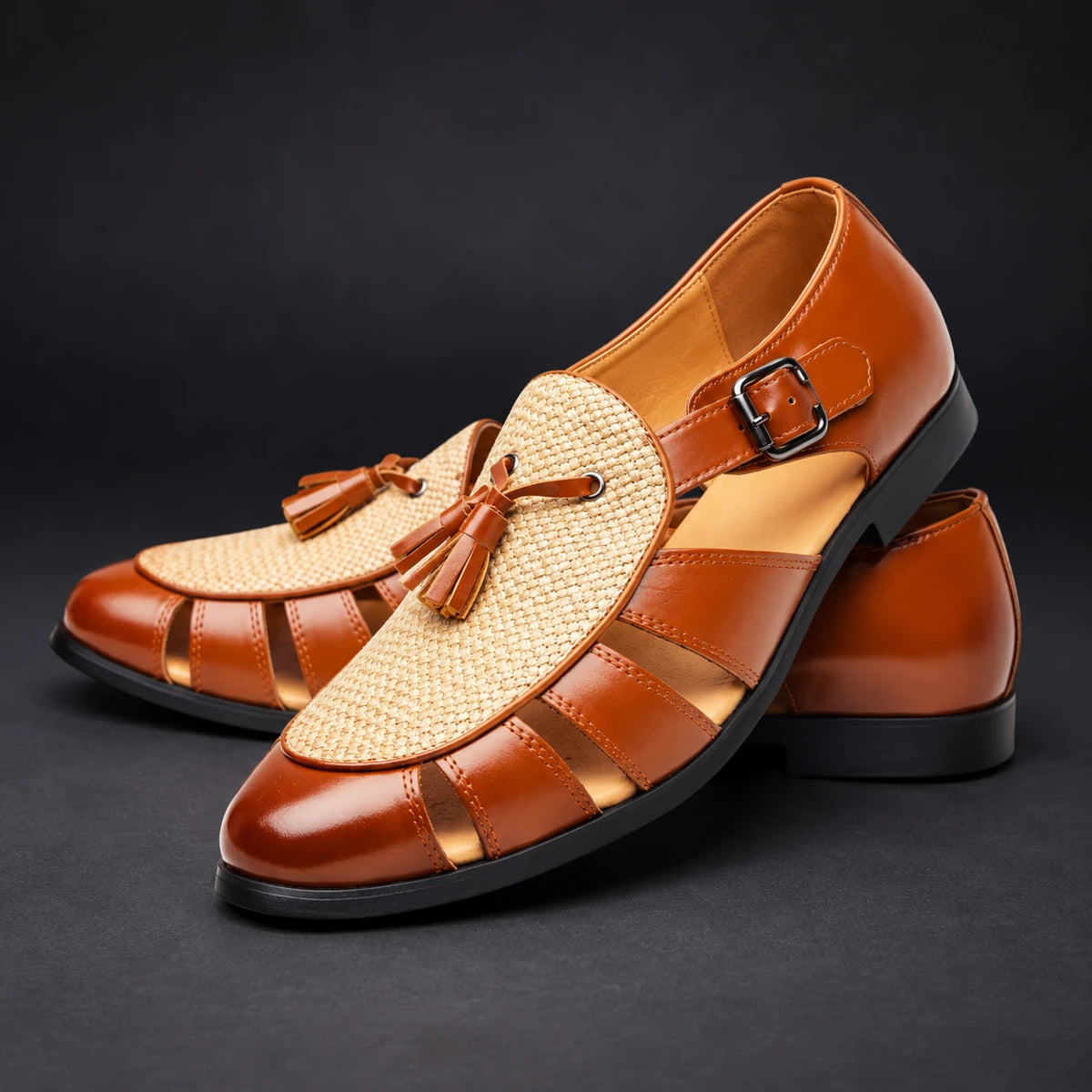 Genuine Leather Loafers | Garrick Brown stacked pair