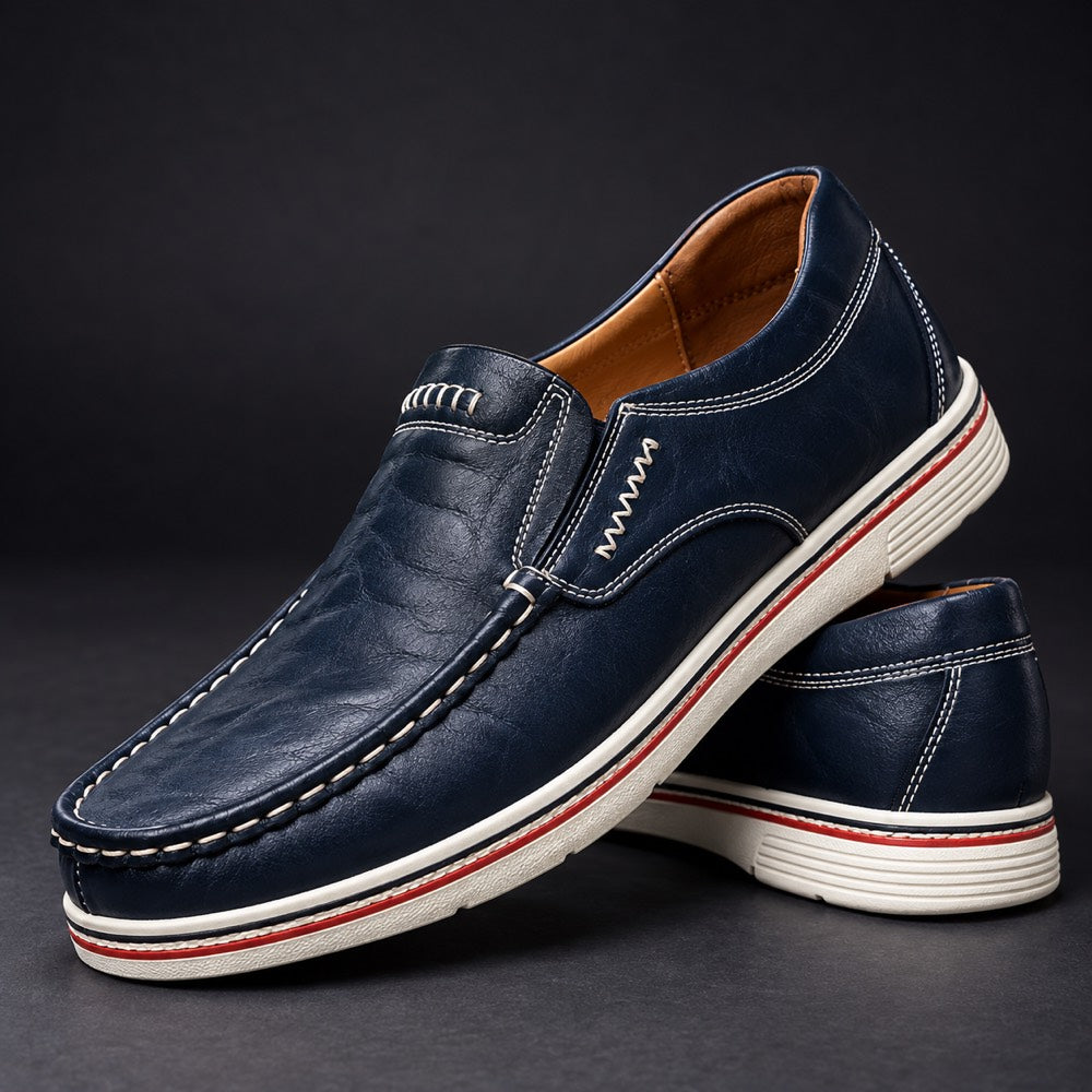 Genuine Leather Loafers Salvatore Blue