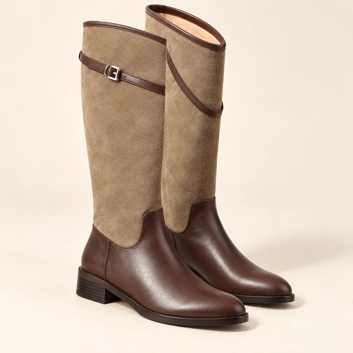 Faux Leather Boots | Giselle Brown front