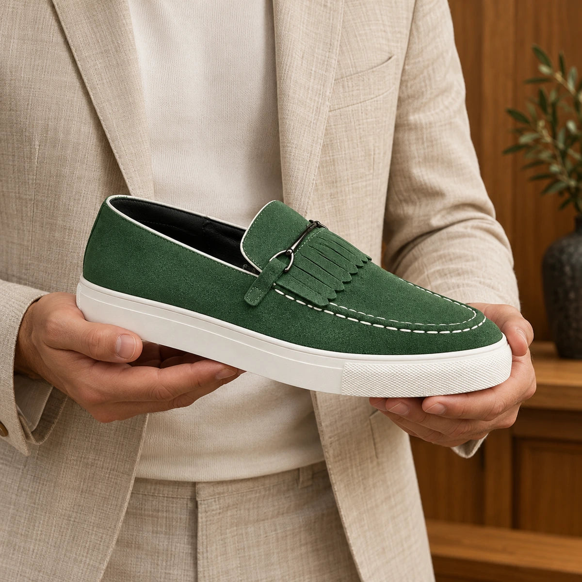 Genuine Suede Loafers | Henrik Green handheld