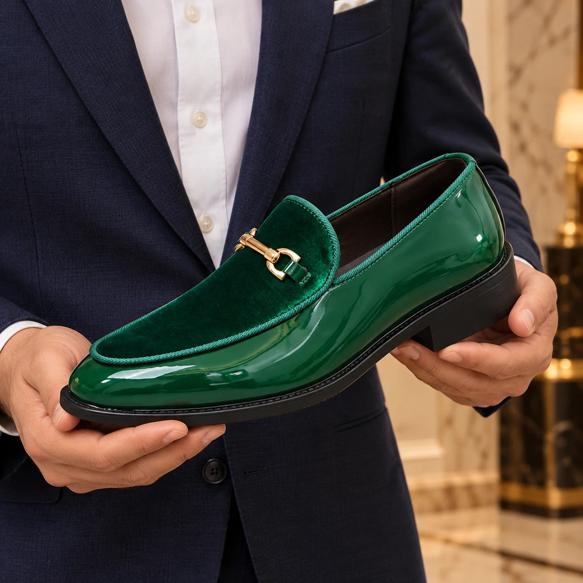 Hugh Loafers Green handheld