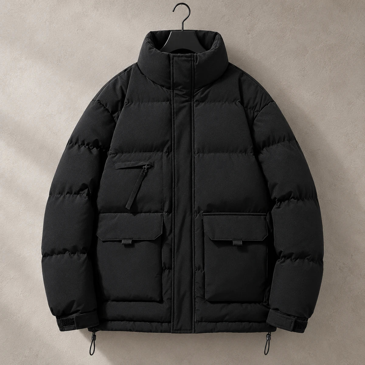 Kasper Puffer Jacket Black front