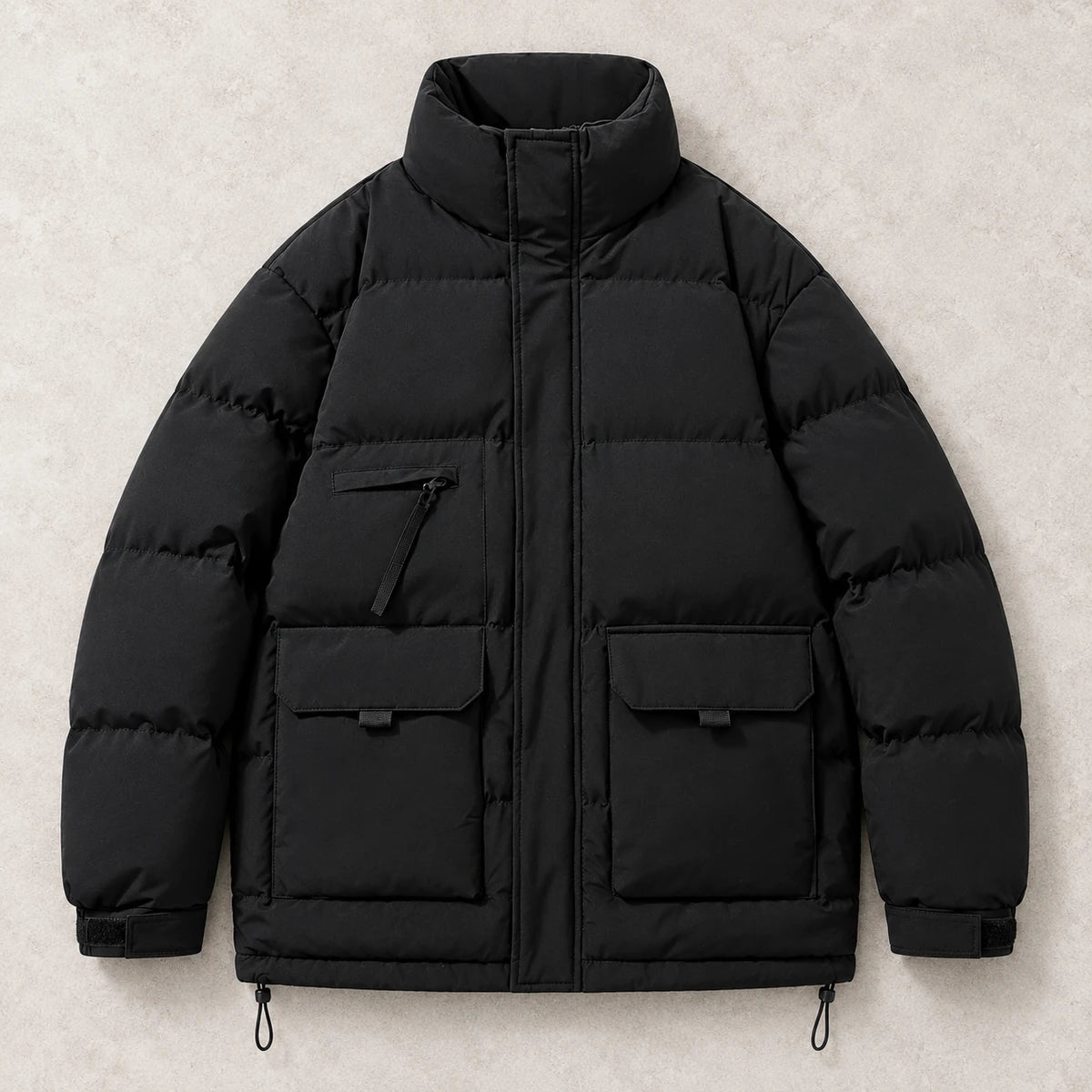 Kasper Puffer Jacket Black overhead