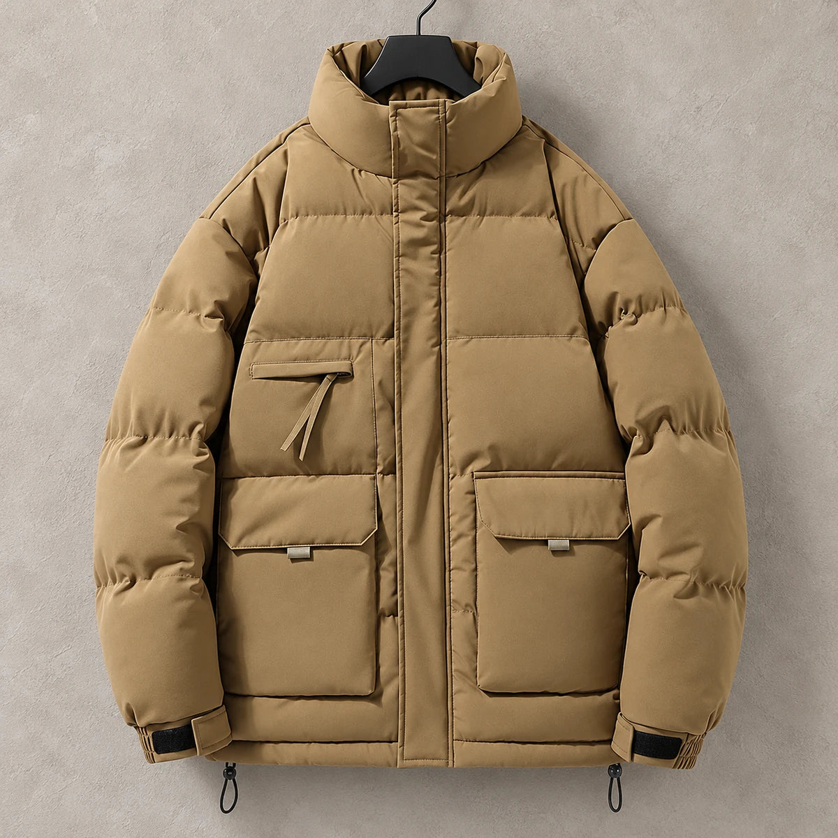 Kasper Puffer Jacket Khaki front