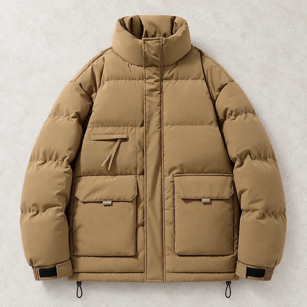 Kasper Puffer Jacket Khaki overhead
