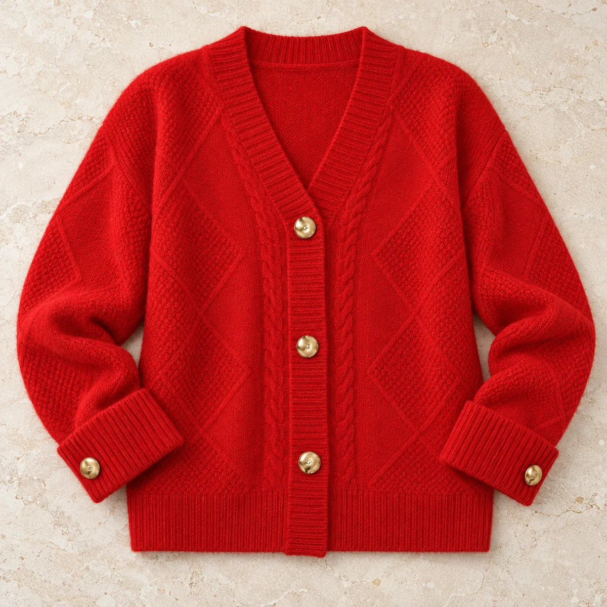 Knit Cardigan Beatrice Red flatlay