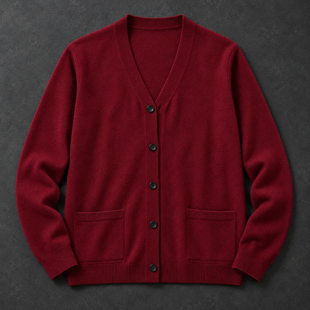 Knit Cardigan | Desmond Red flatlay