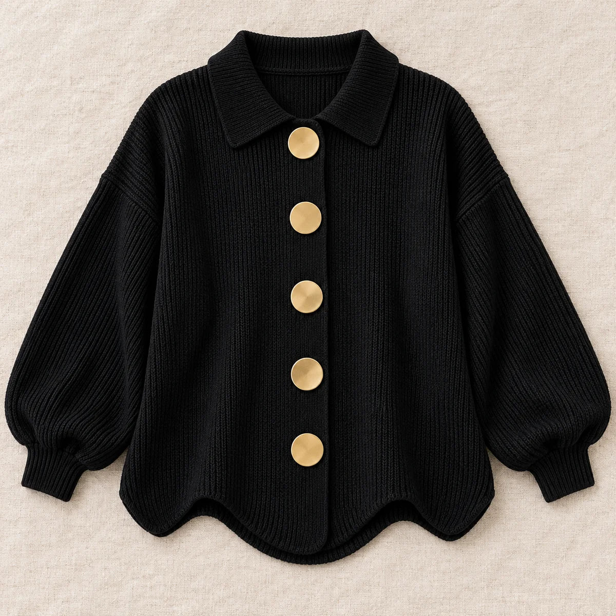 Knit Cardigan | Evangeline Black flatlay