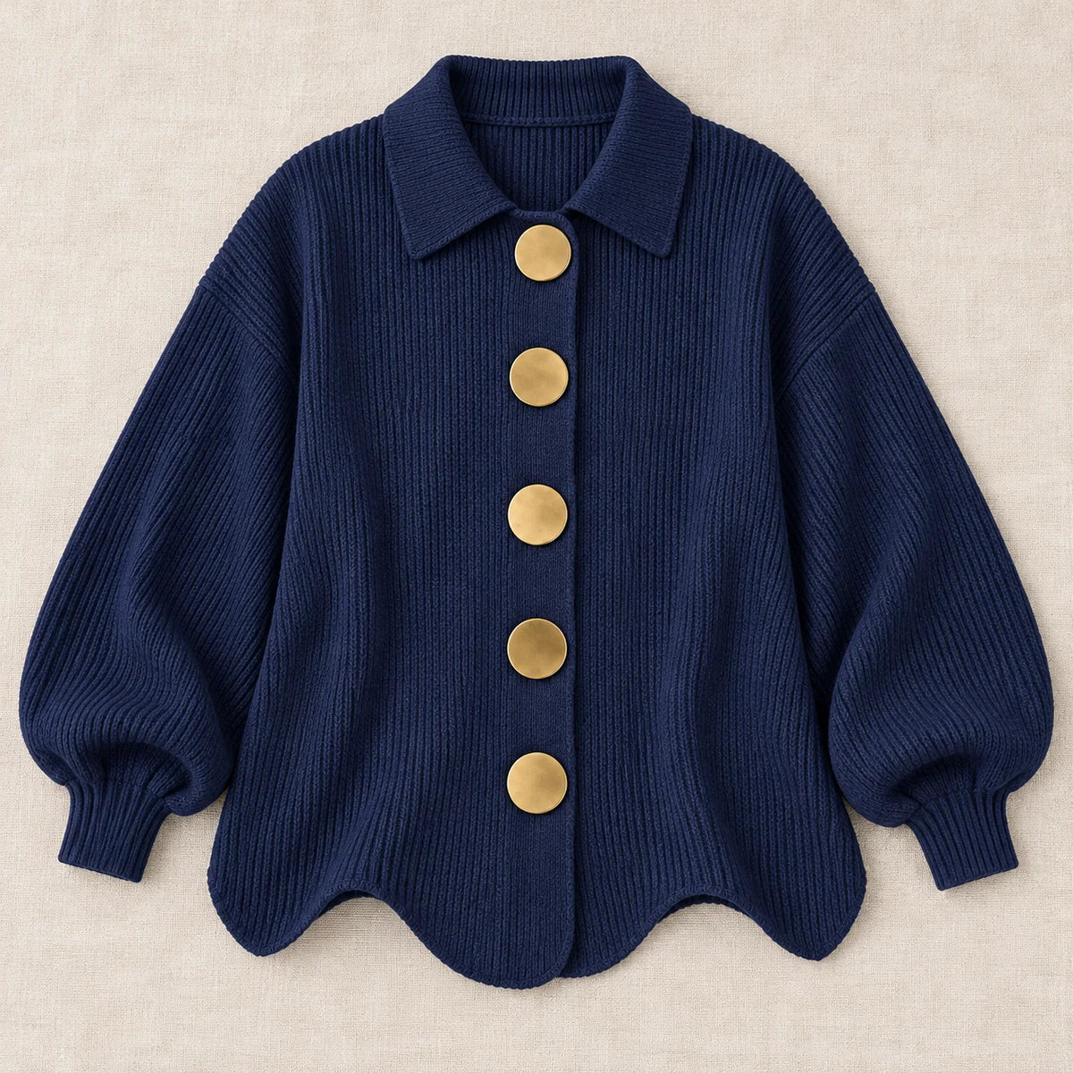 Knit Cardigan | Evangeline Navy flatlay