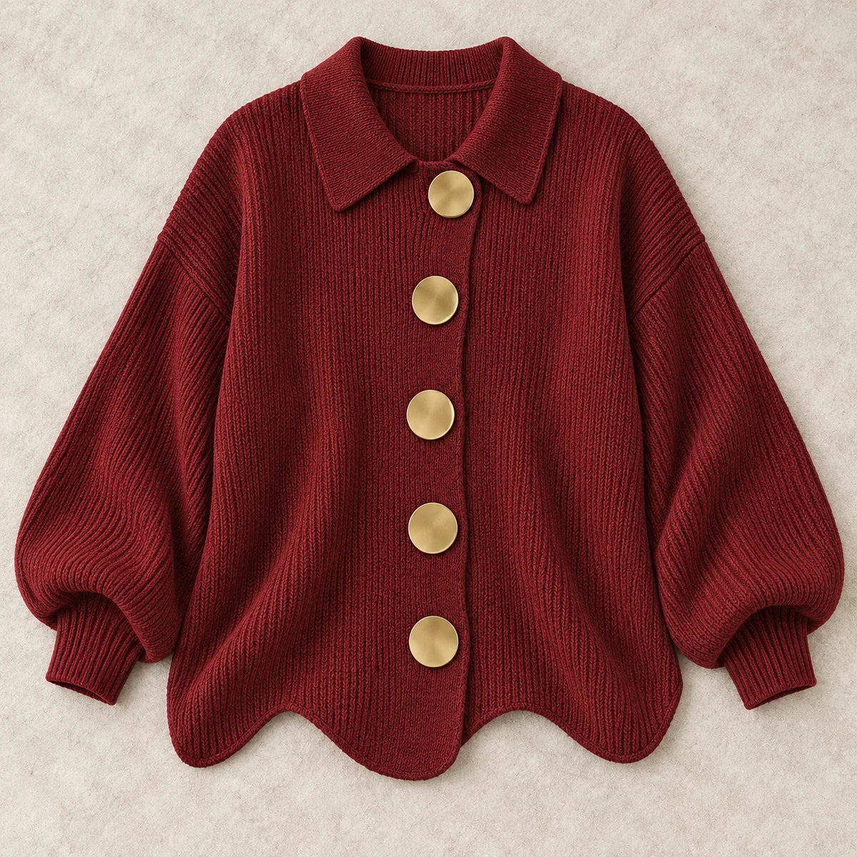 Knit Cardigan | Evangeline Red flatlay