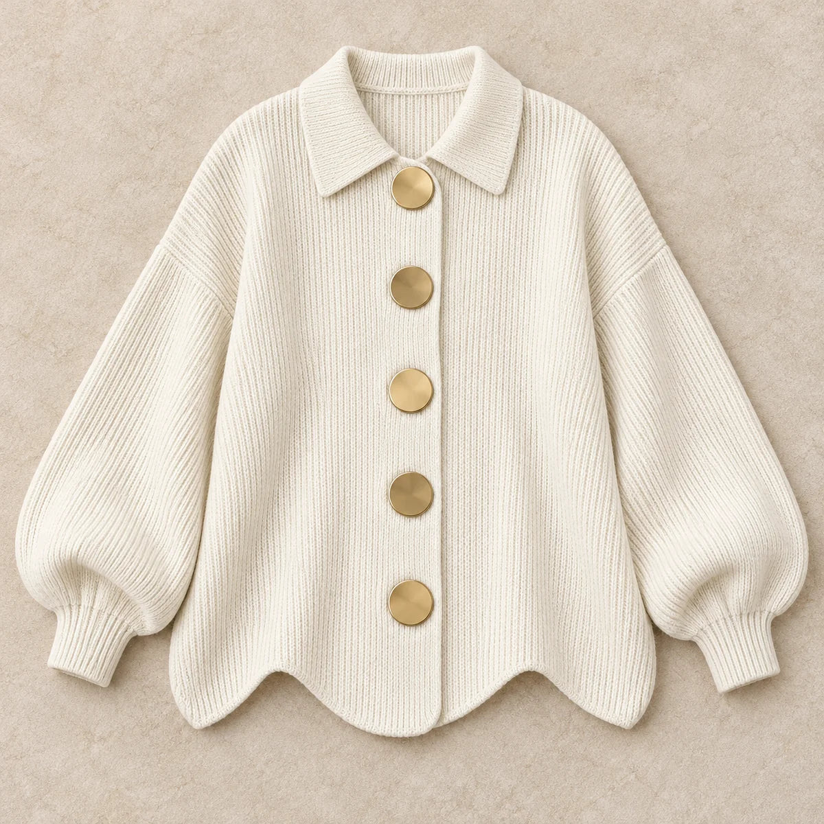 Knit Cardigan | Evangeline White flatlay