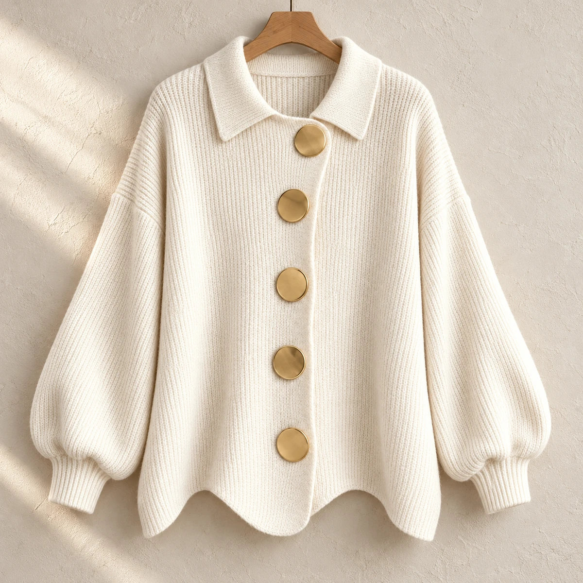 Knit Cardigan | Evangeline White hanger