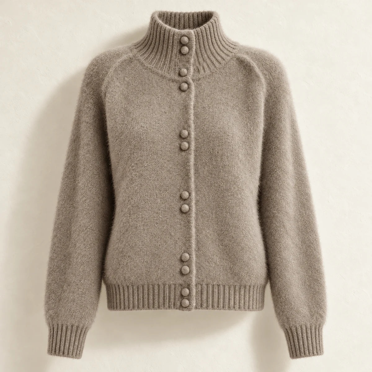 Knit Cardigan | Helena in Brown front garment view