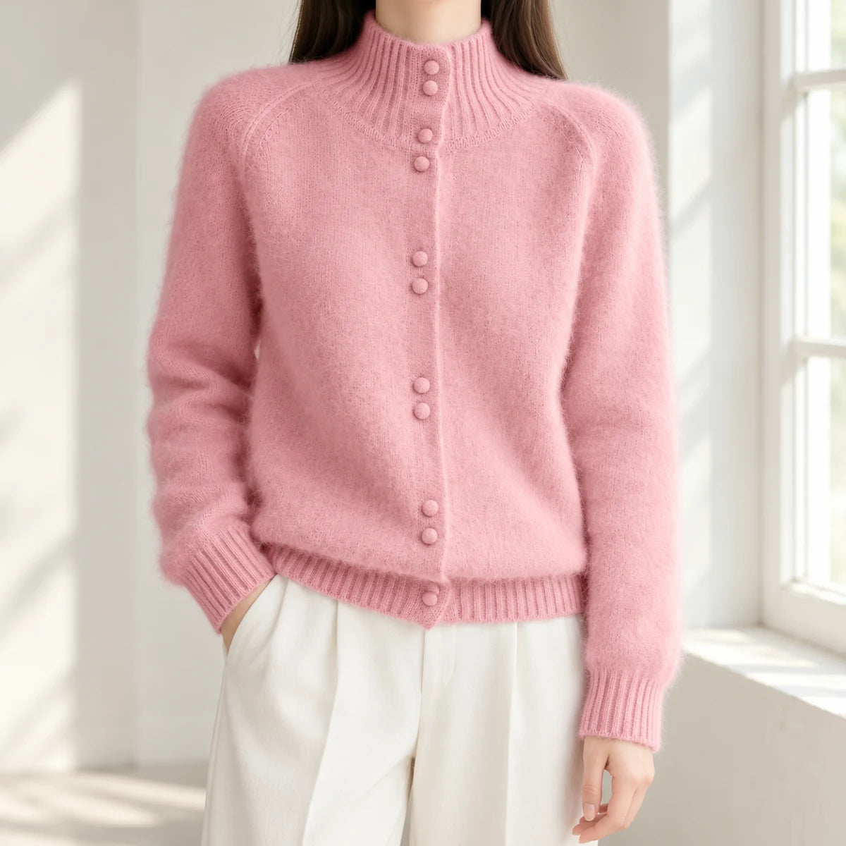 Knit Cardigan | Helena Pink lifestyle