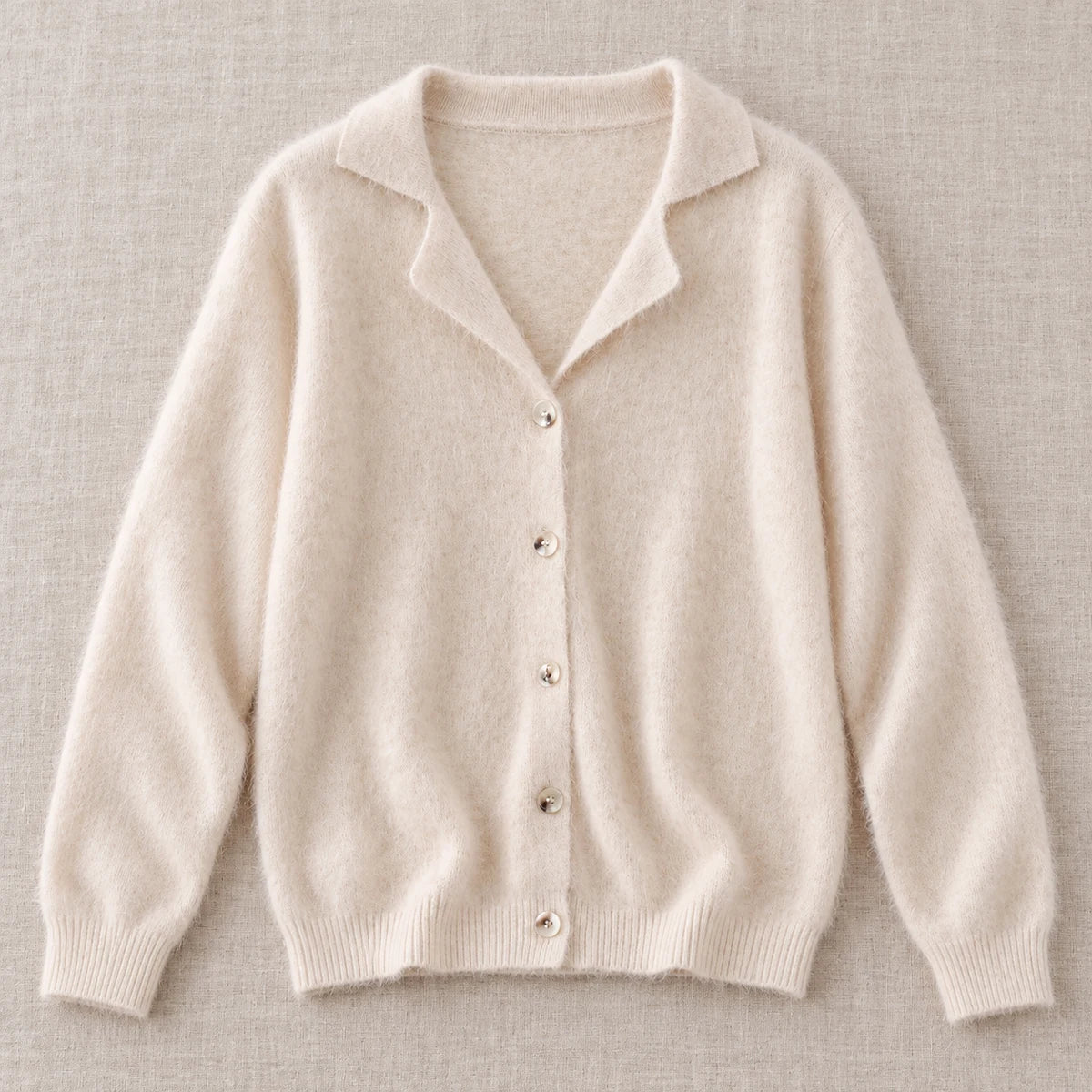 Knit Cardigan | Lucia Beige flatlay