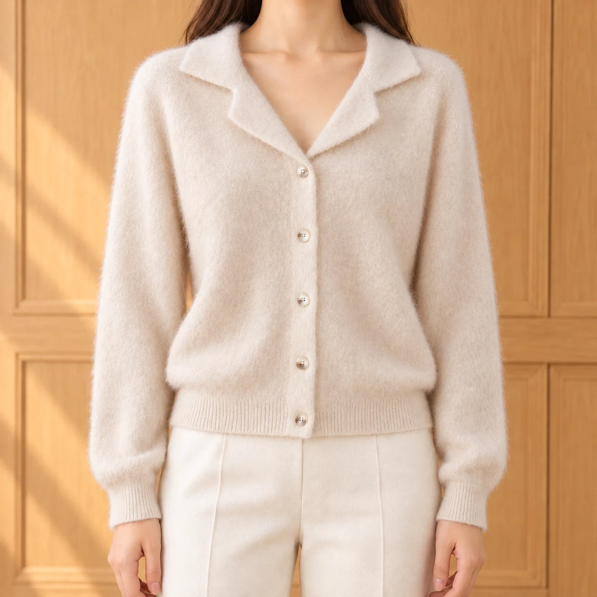 Knit Cardigan | Lucia Beige lifestyle