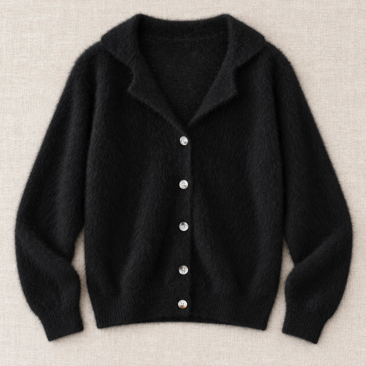 Knit Cardigan | Lucia Black flatlay