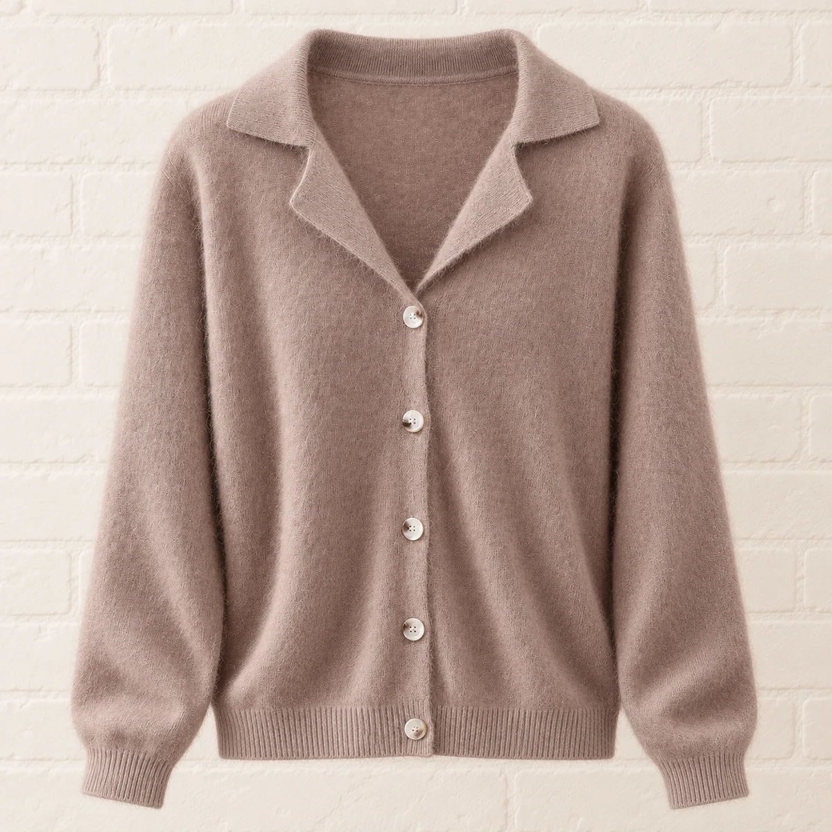 Knit Cardigan | Lucia Brown front